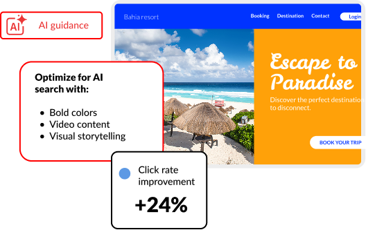 AI guidance tips to optimize web content and increase click rate.